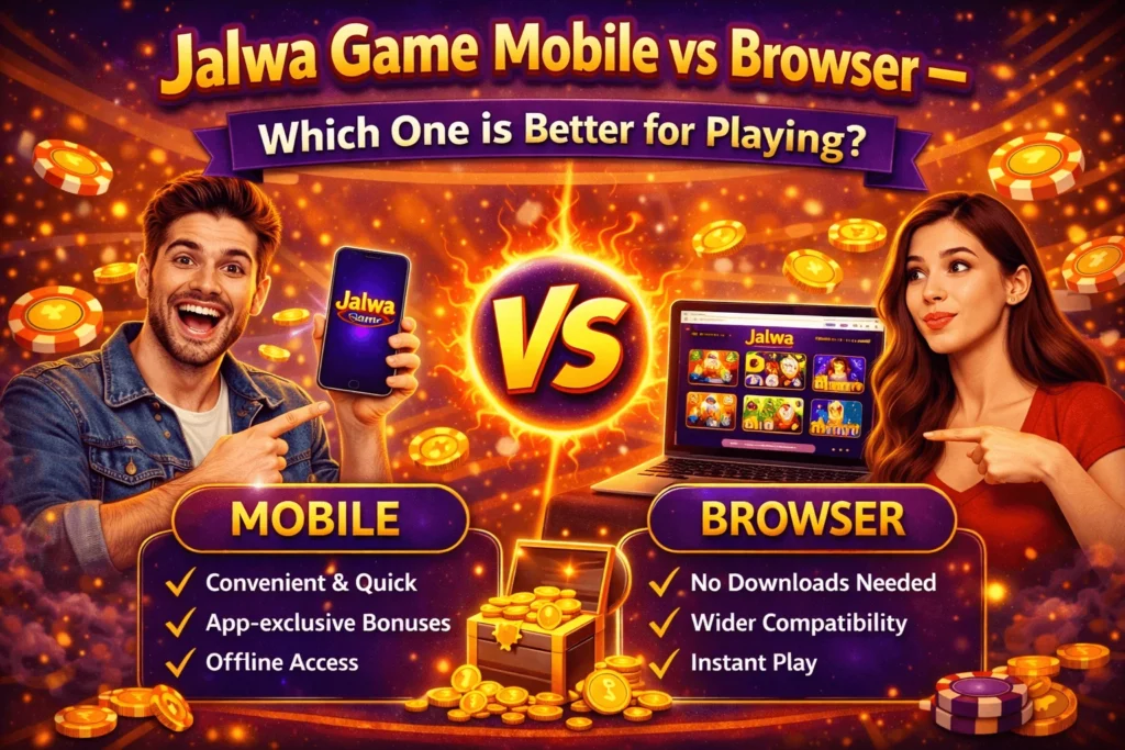 jalwa game mobile app vs browser version comparison